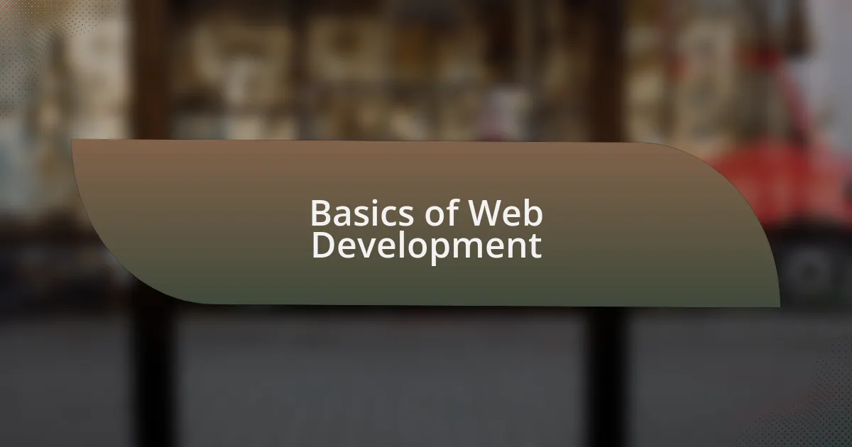 Basics of Web Development