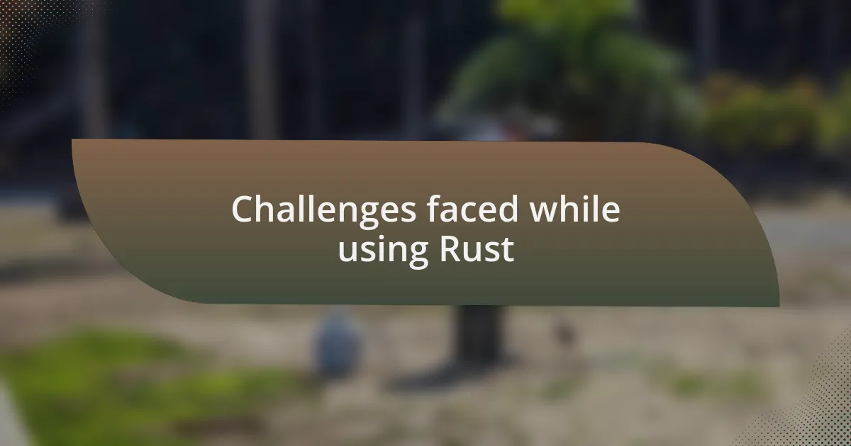 Challenges faced while using Rust