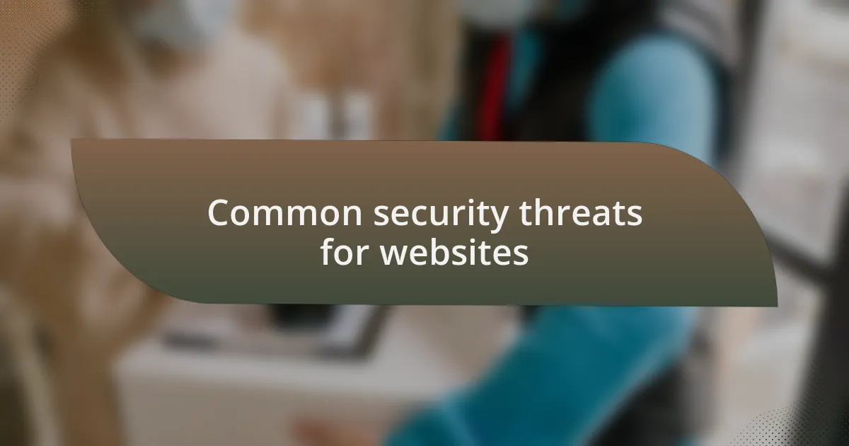 Common security threats for websites