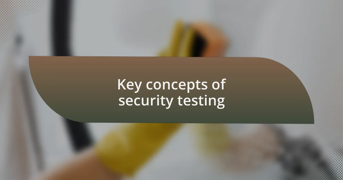 Key concepts of security testing