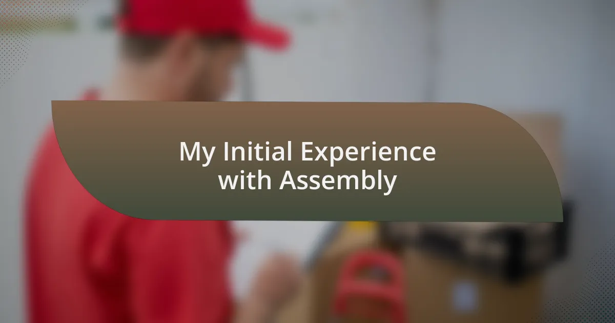 My Initial Experience with Assembly