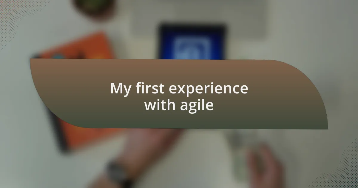 My first experience with agile