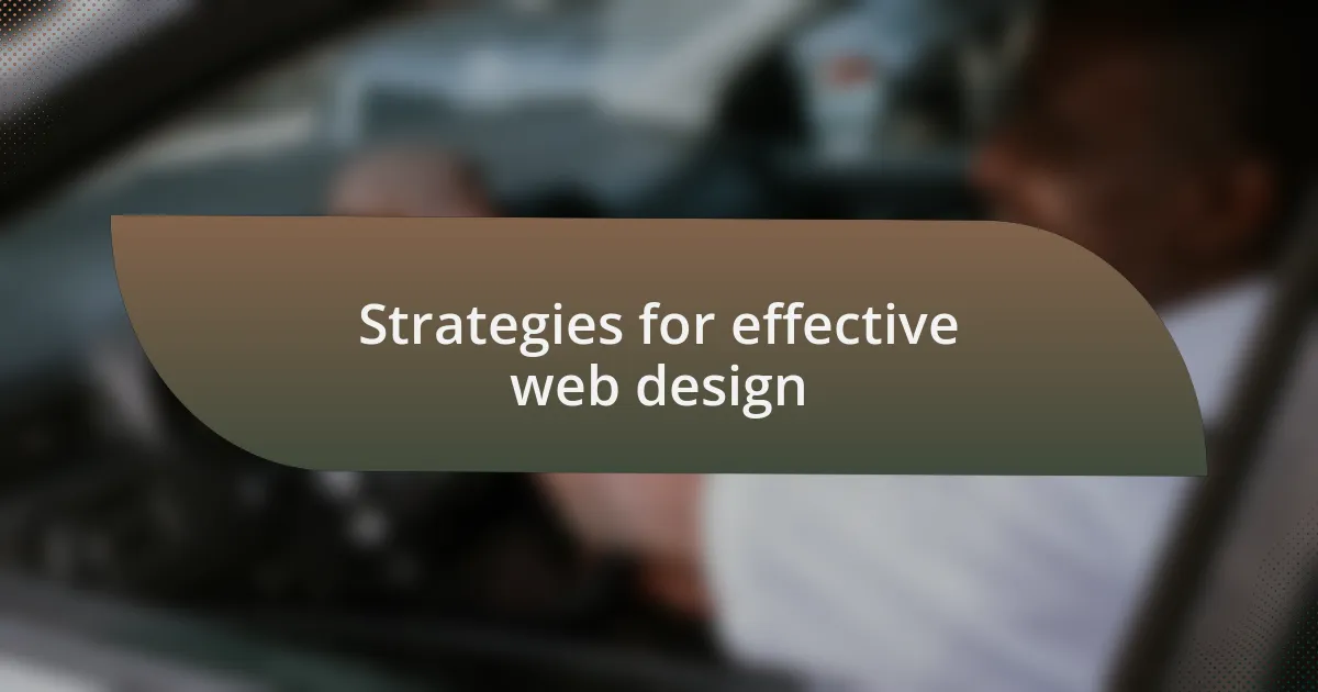 Strategies for effective web design