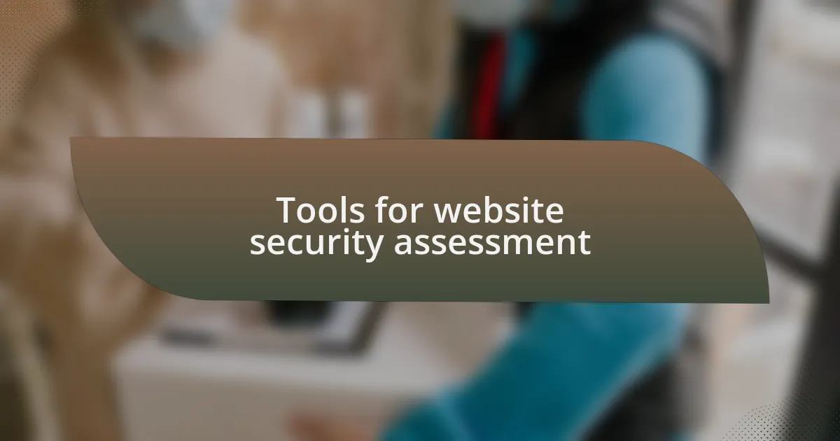 Tools for website security assessment