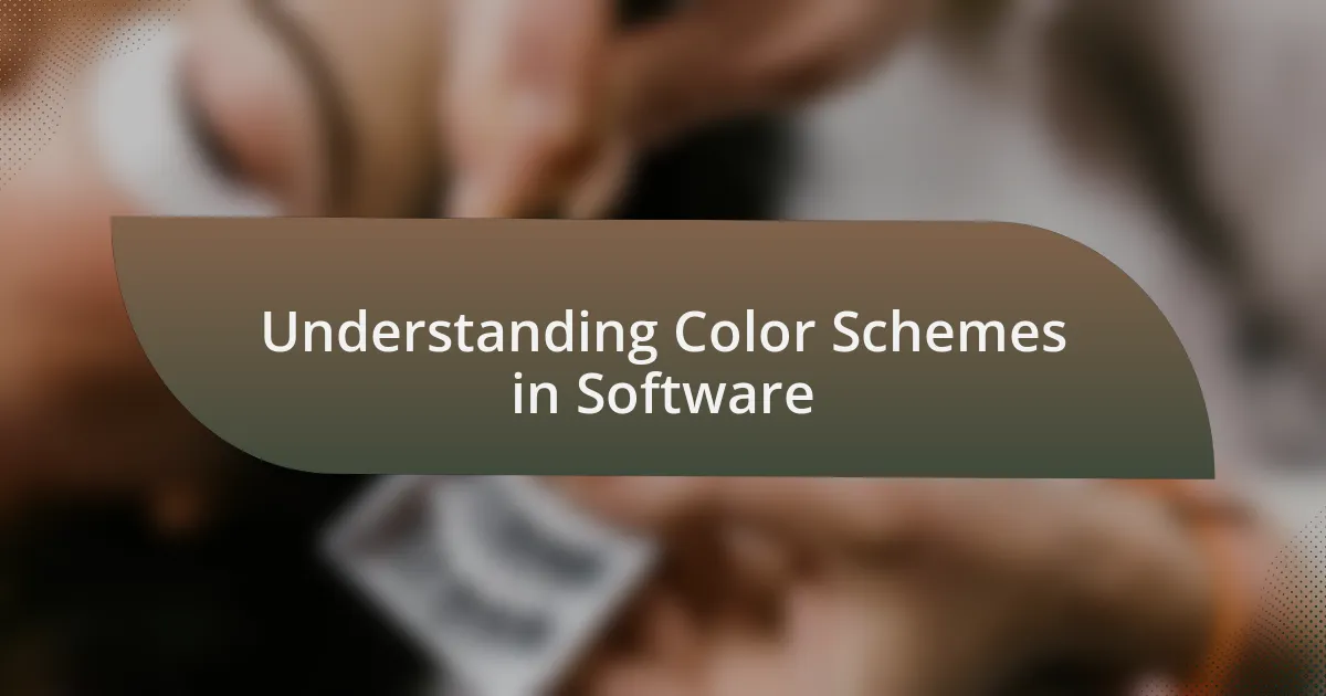 Understanding Color Schemes in Software