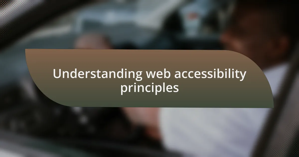 Understanding web accessibility principles